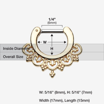 Detail View 1 of Golden Celestial Filigree Septum Clicker-Gold